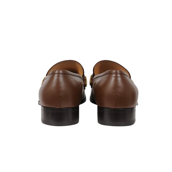 Gucci Mens Mirrored G Fringe Loafers Size US 12.5 UK 11.5 Brown Leather Slip On main image 2